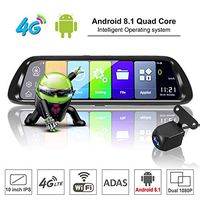 Semoic Android 8.1 Car DVR GPS Navigator Camera 10Inch FHD 1080P Stream Media Rear View Mirror 4G GPS Mirror Dash Cam Recorder