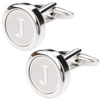 Dannyshi Mens Classic Stainless Steel Initial Cufflinks 26 Alphabet Initial Letter Cufflinks Business Wedding Shirts A-Z (J)