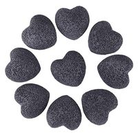 rockcloud Black Lava Rock Stone Heart Shape Pocket Stones Dyed Lava Rocks Aromatherapy Essential Oil Diffuser Set, 0.9 Inch, 10 Pcs