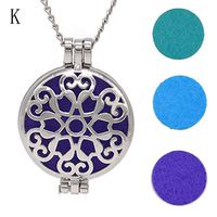 Usstore 1PC Women Fragrance Necklace Locket Essential Oil Diffuser Pendant Choker Chain Jewelry Gift (K)