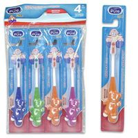 1 set of 4pc Assorted Colors PLASTIC CHILDREN BEAR TOOTHBRUSH