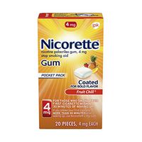 Nicorette Nicotine Gum, Fruit Chill, 20 Count