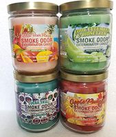 Smoke Odor Exterminator 13 oz Jar Candles Maui Wowie Mango Assortment (4) Includes Maui Wowie Mango, Cool Cucumber & Honeydew, Sugar Skull & Apple Pumpkin.