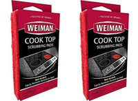 Weiman Cook Top Scrubbing Pads – Gently Clean and Remove Burned-on Food from All Smooth Top and Glass Cooktop Ranges, 3 Reusable Pads Pack of 2