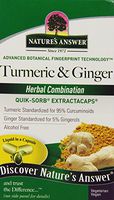 Nature's Answer Turmeric & Ginger | Dietary Supplement | Supports Healthy Joint Function | Alcohol-Free, Gluten-Free, Vegan & Vegetarian Capsules 90ct.