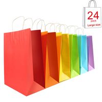 My Party Time 24 Pieces Large Paper Gift Bags (13" x 10" x 4.5") with Handle Assorted Colors