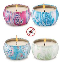 Geelywax Citronella Candles Outdoor Indoor, Scented Natural Soy Wax Portable Travel Tin Candle Gift Set, Pack of 4