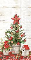 Ideal Home Range 32 Count 3-Ply Guest Towel Dinner Buffet Paper Napkins, Cottage Christmas Tree (2 Packs of 16 Count Each)