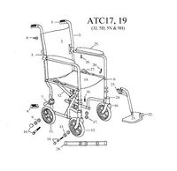 Drive Replacement Parts for Transport Chair ATC17 & 19 - Footrest Blue - Pair
