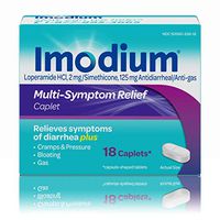Imodium Multi-Symptom Relief Anti-Diarrheal Caplets, Loperamide Hydrochloride & Simethicone, 18 ct.