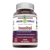 Amazing Formulas Inositol 500 mg 100 Capsules (Non-GMO, Gluten Free) - Supports Healthy Liver Function, Promotes Cellular Detoxification and Supports Membrane Function*