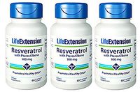 Resveratrol with Pterostilbene 100 mg, 60 Vegetarian Capsules-Pack-3