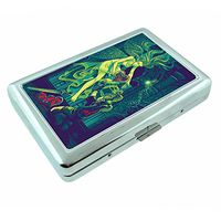 Replenished Art Em1 Hip Silver Cigarette Case Id Holder Metal Wallet 4" X 2.75" RFID Protection