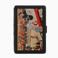 Perfection In Style Black Color Metal Cigarette Case Vintage Roller Coasters Design 007