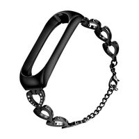 For Xiaomi Mi Band 4 Replacement Strap, BIYATE Miband 3/4 Replacement Band with Metal Protector Case Stainless Steel Wrist Strap Wristband Watchband Bracelet Replacement for Mi Band 3