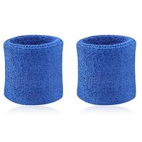 1 Pair Elastic Sweatbands Sports Wristband Athletic Cotton Terry Cloth Wristband for Football Basketball, Running