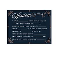 Andaz Press Navy Blue Art Deco Vintage Party Wedding Collection, Fill in The Blanks Advice for The Bride-to-Be Bridal Shower Game Cards, 20-Pack