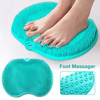 Per Newly Shower Foot Massager Scrubber with Non Slip Suction Cups - Bath Foot & Toe Cleaner Mat with Soft Massaging Bristles - Best for Cleaning Feet and Improving Foot Circulation