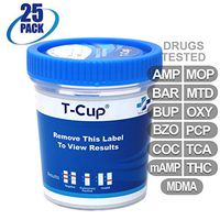 MiCare [25pk] - 13-Panel Multi Drug Test Cup (AMP/BAR/BUP/BZO/COC/mAMP/MDMA/MOP/MTD/OXY/PCP/TCA/THC) #MI-TDOA-2135