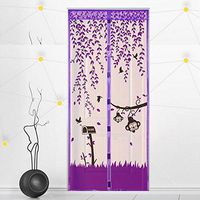 Magnetic Screen Door with Reinforced Net Mesh Curtain Keeps Air in and Keeps Bugs & Mosquitoes Out Toddler and Pet Friendly. (40'' X 84'')