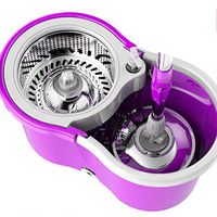 MISTXIN Rotating Mop and Bucket, 3 Microfiber Brushes to Clean The Floor Easy to Clean Rotary Mop, Bucket Size: 46X27x23cm,C