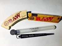 The Cone Roller with RAW Rolling Papers and Filters (Black)