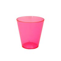 Party Essentials Hard Plastic 2-Ounce Shot/Shooter Glasses, Neon Pink, 50 Count