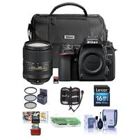 Nikon D7500 DSLR with AF-S DX NIKKOR 18-300mm f/3.5-6.3G ED VR Lens - Bundle with Faux Leather Bag, 32GB SD Card, 16GB SDHC Card, Cleaning Kit, Card Reader, 67mm Filter Kit, Mac Software Pack and More
