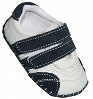 Jiazibb Genuine Cow Leather Unisex Child Pure Leather Baby Toddler Soft Bottom Indoor Crib Shoes (Insole Length:140mm, Dark Blue)