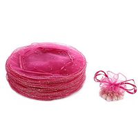 Dealglad 100pcs 25cm Round Drawstring Organza Jewelry Candy Pouch Christmas Wedding Party Favor Gift Packaging Bags (Rose)