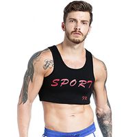 IYUNYI Men's Neoprene Brace Vest Chest Support Strap Protective Gear Fitness Sports Injury Prevention and Recovery (L)