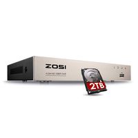 ZOSI 8CH 4-in-1 1080P Surveillance Dvr Recorders Security System with 2TB Hard Drive for HD-Tvi, Cvi, Cvbs, Ahd 960H/720P/1080P CCTV Cameras, Motion Detection, Remote Viewing (Renewed)