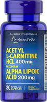 Puritan's Pride Acetyl L-Carnitine 400 mg with Alpha Lipoic Acid 200 mg-30 Capsules