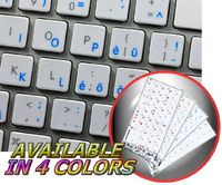 4Keyboard Apple Swiss Stickers for Keyboard with Blue Lettering Transparent Background for Desktop, Laptop and Notebook