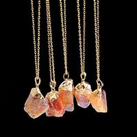 Meolin Fashion Irregular Natural Stone Necklaces Crystal Pendant Necklace,09#,48cm+8cm