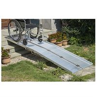 8' Folding Portable Suitcase Mobility Wheelchair Threshold Ramp Aluminum