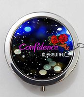 BlackKey Confidence Beautiful Inspirational Word 3-Compartment Decorative Pocket Gift Box Case Organizer for Pill, Color 1 -1696