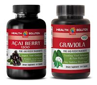 Mood Support Vitamins - ACAI Berry - GRAVIOLA - acai Liquid - 2 Bottles Combo 120 Capsules