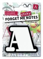Forget Me Sticky Notes - Personal Message Pad - Letter A