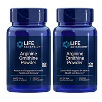 Life Extension Arginine Ornithine Powder Amino Acid Support for Muscle Health and Recovery Dietary Supplement - Net Weight 150 Grams / 0.33 Pound / 5.29 Ounces (Pack of 2)