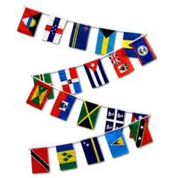 Moon Knives 30ft String Flag Set of 20 Caribbean Country 12x18 Bunting Flag Banner Flags - Party Decorations Supplies For Parades - Prime Outside, Garden, Men Cave Decor Flag