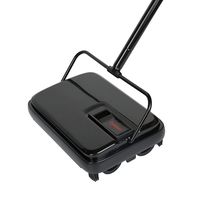 Eyliden Carpet Floor Sweeper Hand Push Automatic Compact Broom 4 Corner Edge Brushes Black