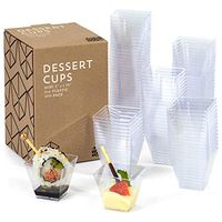 2oz. Mini Dessert Cups, 100-pack – Clear Plastic Square Cups – Small Disposable Shooters for Tasting Parfait, Fruit, Cake, Ice Cream, Sauces, Jelly Shots & Appetizers - Parties, Catering & Restaurants