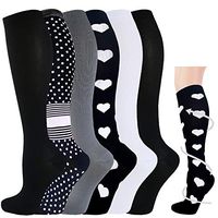6 Pairs Compression Socks for Women&Men (20-30mmHg)-Best for Running,Travel,Cycling,Pregnant,Nurse (Multicoloured 3, Small/Medium)