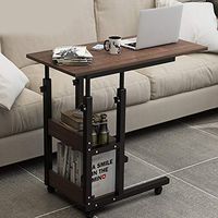 Over Bed Food Tray Small Rolling Computer Table with Wheels, Side Table Height Adjustable Bedside for Coffee Laptop Tablet Office Hospital Bedroom (Color : E, Size : 60x40cm)