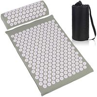 ESUP Acupressure Mat and Pillow Massage Set for Back, Neck, Headaches Muscle Relaxation,Sciatic Pain Relief and Trigger Point Therapy, Best Mothers Day Gifts (Gray)
