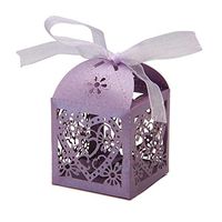 EUBeisaqi 50 PCS Love Heart Laser Cut Candy Gift Boxes With Ribbon Wedding Party Favor
