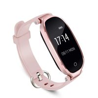 JINRU Women Smart Fitness Watch, Heart Rate Monitor Smart Bracelet IP67 Waterproof Health Sleep Activity Tracker Pedometer for Smartphone,Pink