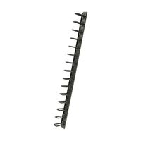 NavePoint 1U Tool-Less Plastic Vertical Ringed Cable Manager 34 Inch with Plastic Mount Buttons