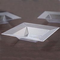 BalsaCircle 30 pcs 12 oz Clear Honeycomb Plastic Square Bowls - Disposable Wedding Party Catering Tableware